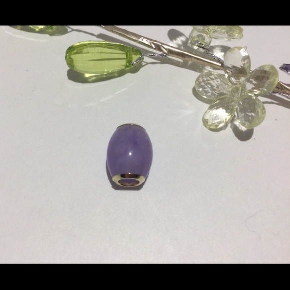 14K Gold Purple Jade Barrrel - Picture 2 of 5